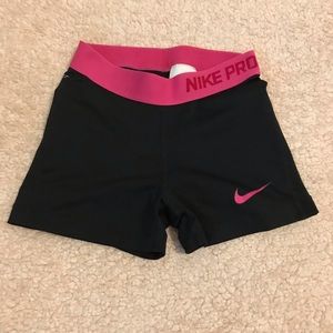 Pink & Black Nike Pro Compression Shorts